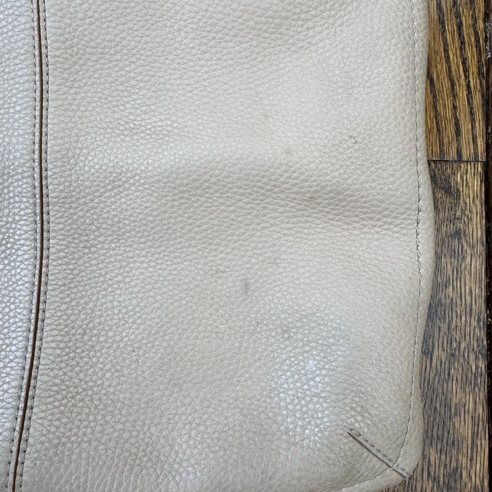 Cole Haan Elegant Beige Leather Tote Bag